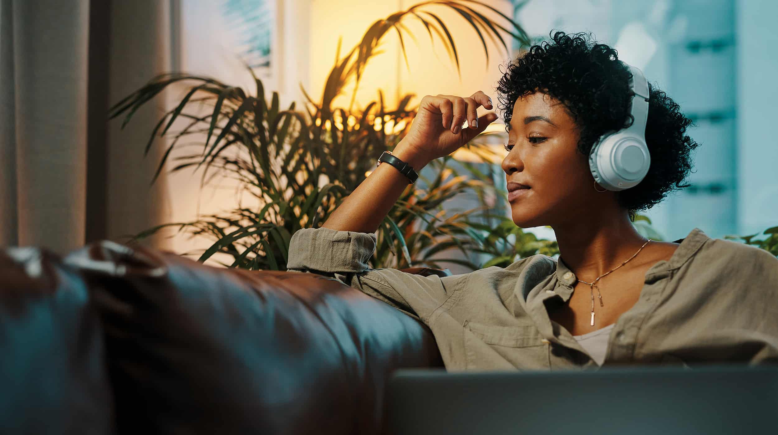 Woman wearing Headphones